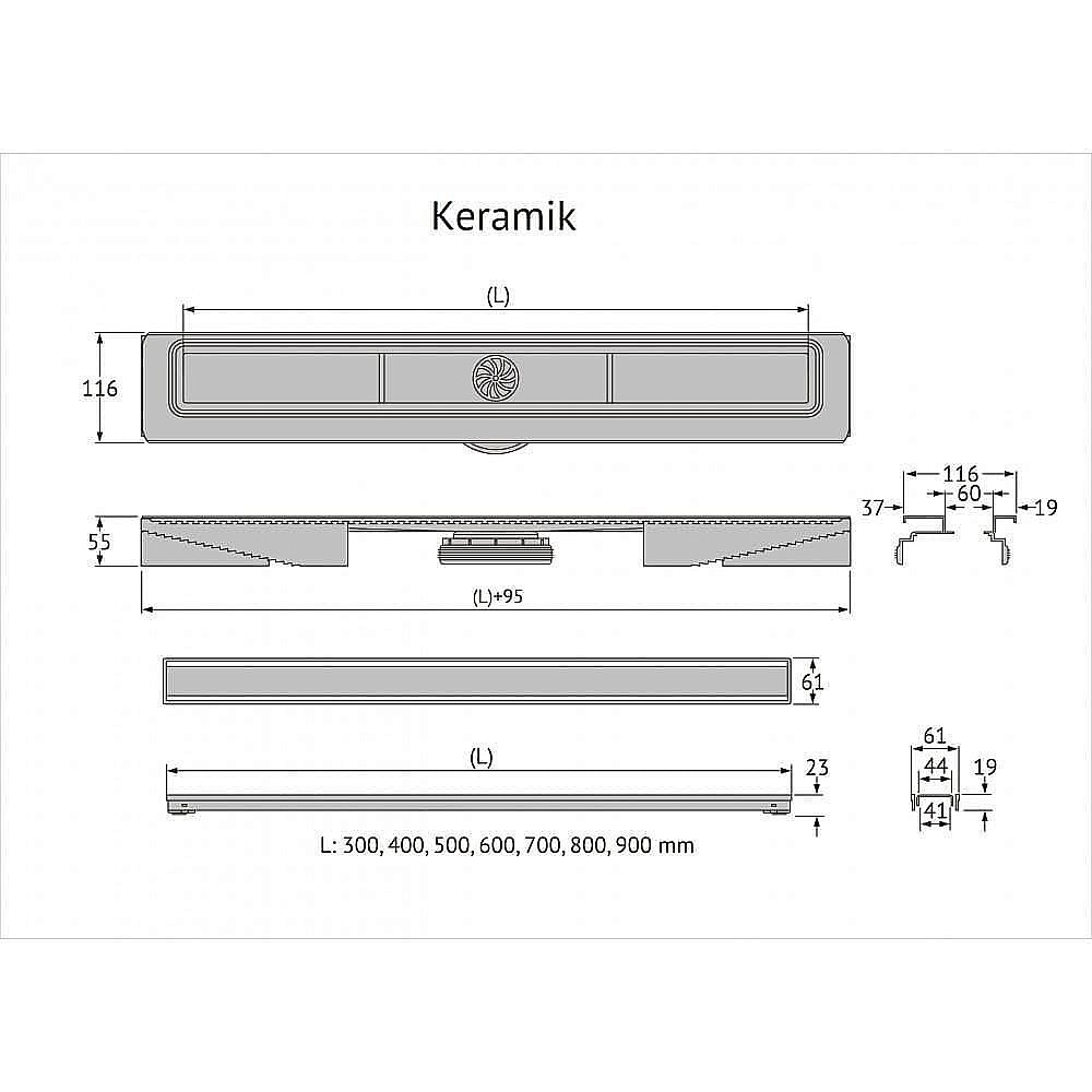 Душевой лоток BERGES B1 Keramik 095018 черный купить в интернет-магазине Sanbest