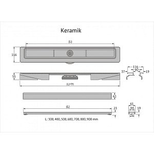 Душевой лоток BERGES B1 Keramik 095018 черный купить в интернет-магазине Sanbest