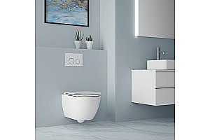 Унитаз подвесной Art&Max TORINO AM823-V/SC белый, с сиденьем микролифт, безободковый купить в интернет-магазине Sanbest