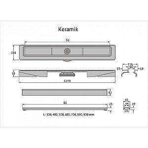 Душевой лоток BERGES B1 Keramik 095018 черный купить в интернет-магазине Sanbest
