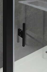 Душевой уголок Allen Brau Priority 3.31036.BBA+3.31042.BBA 140х80 стекло прозрачное/профиль черный брашированный купить в интернет-магазине Sanbest