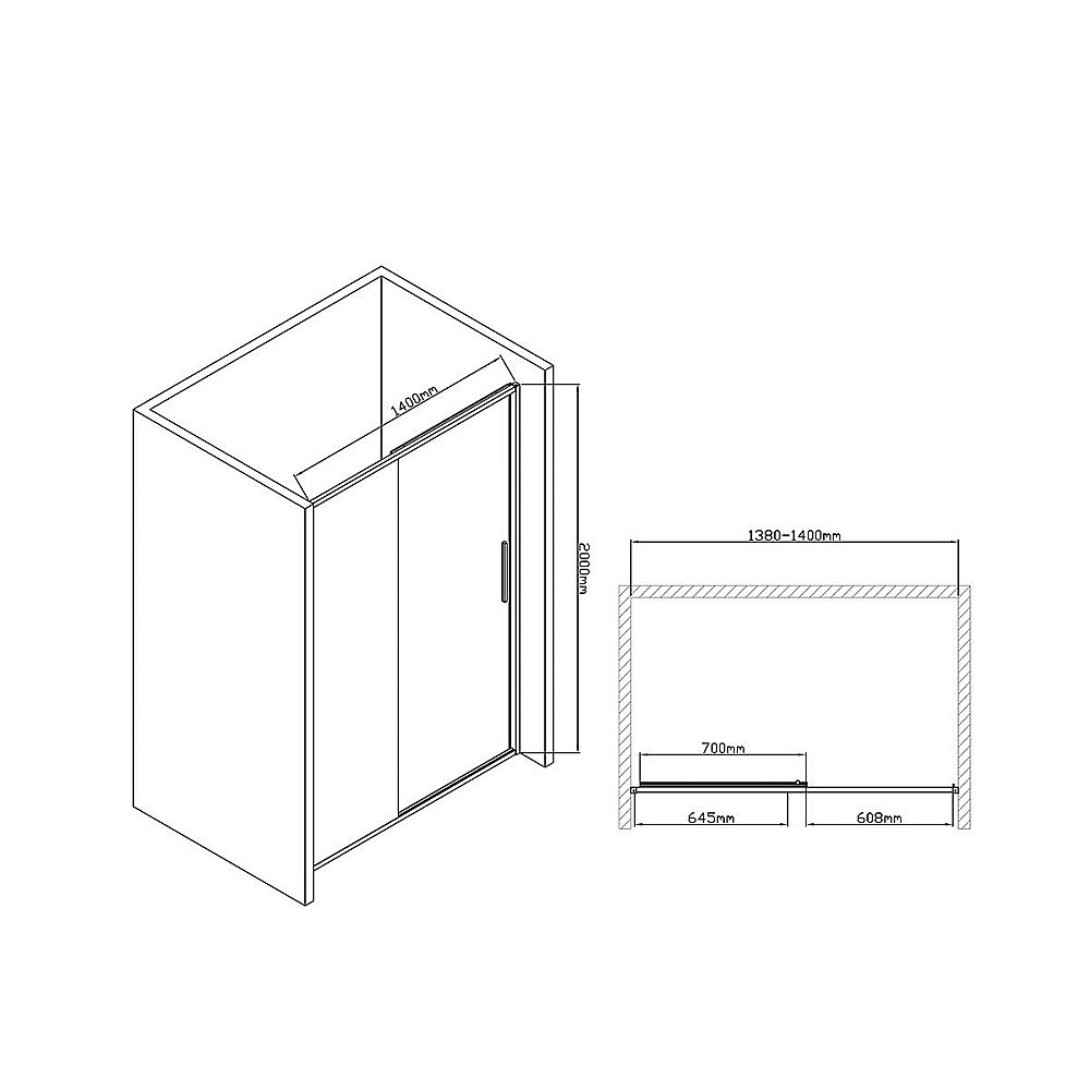 Душевая дверь Vincea Slim-U VDS-2SU140CL 140 купить в интернет-магазине Sanbest