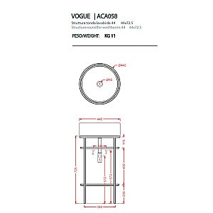 Консоль с раковиной Artceram VOGUE ACA058/OSL01001/TFA/TFC 44 белая для ванной в интернет-магазине сантехники Sanbest