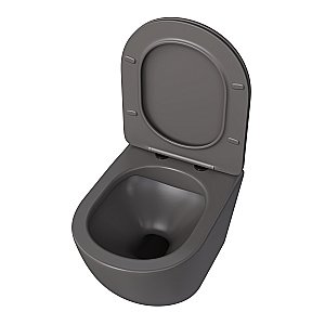 Унитаз подвесной Taliente Amato AM25010 Grigio безободковый, с крышкой микролифт, матовый серый купить в интернет-магазине Sanbest