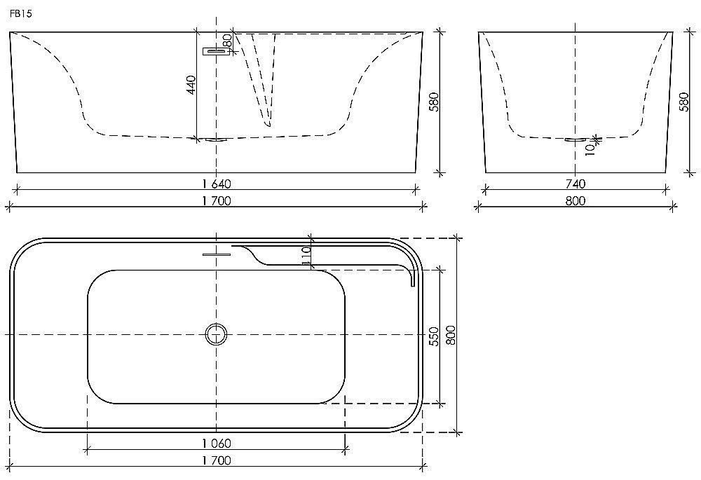 Акриловая ванна Sancos Sigma 170x80 FB15 белая купить в интернет-магазине Sanbest