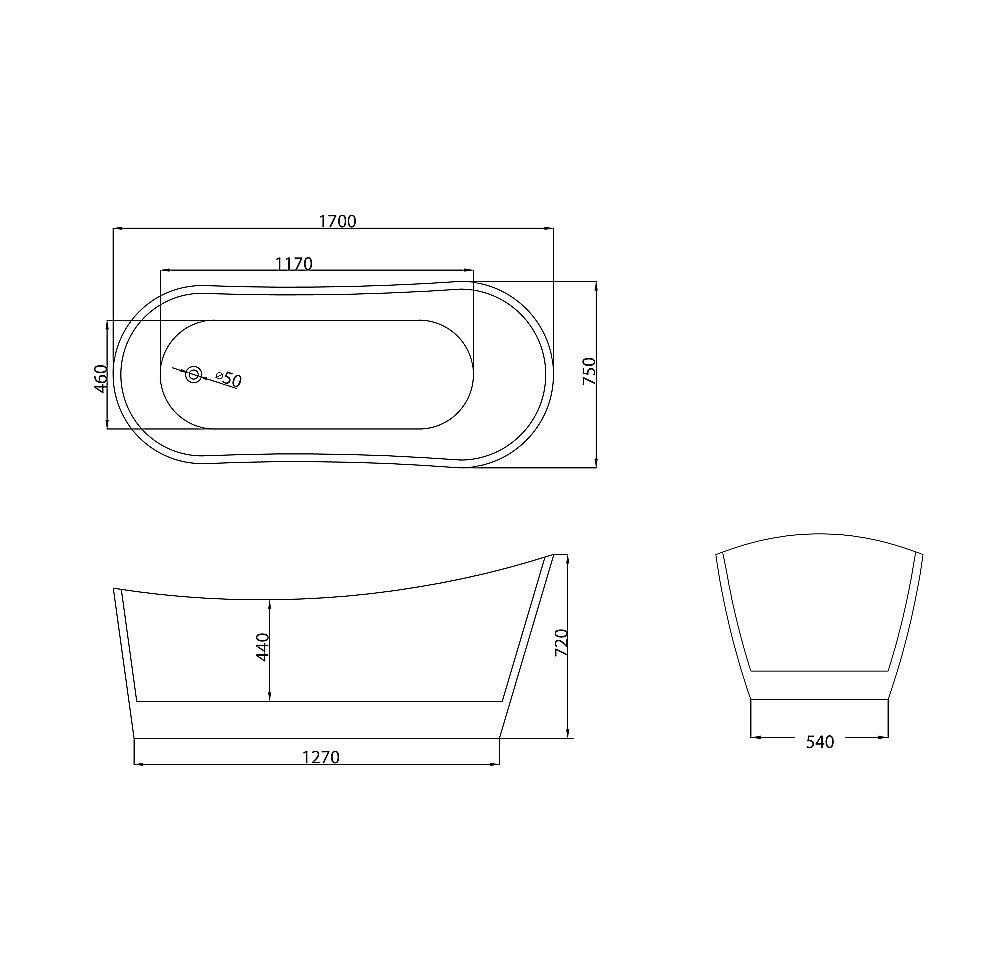 Ванна акриловая Grossman Galaxy GR-2102M 170x75 белая матовая купить в интернет-магазине Sanbest