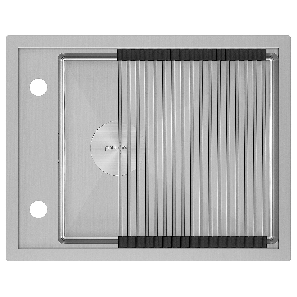 Кухонная мойка Paulmark SHELF PM725846-BS брашированная сталь купить в интернет-магазине сантехники Sanbest
