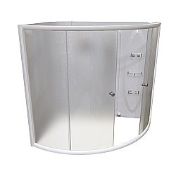 Душевое ограждение Радомир Вирсавия профиль белый/стекла матовые, левое купить в интернет-магазине сантехники Sanbest