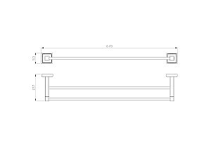 Полотенцедержатель двойной WONZON & WOGHAND ROMA WW-7211 бронза купить в интернет-магазине сантехники Sanbest