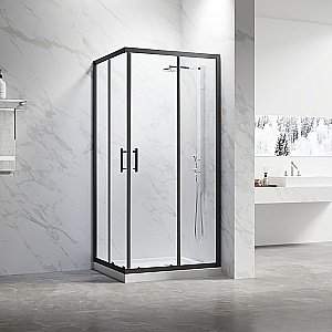 Душевой уголок Veconi Rovigo RV27B-12080-01-C8 120х80 стекло прозрачное/профиль черный матовый купить в интернет-магазине Sanbest