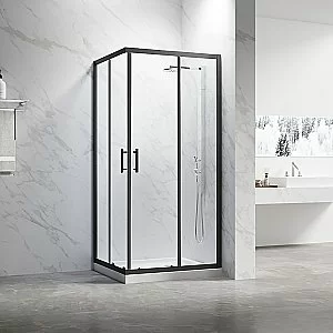 Душевой уголок Veconi Rovigo RV27B-12080-01-C8 120х80 стекло прозрачное/профиль черный матовый купить в интернет-магазине Sanbest