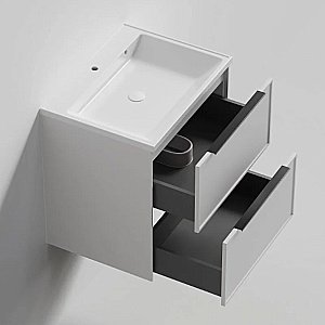 Тумба с раковиной La Fenice Simpla Twin 100 FNC-01-SIM-B-100-2 белая матовая для ванной в интернет-магазине Sanbest