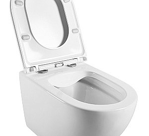 Унитаз подвесной Agger AT03100 белый, с крышкой микролифт, безободковый купить в интернет-магазине Sanbest