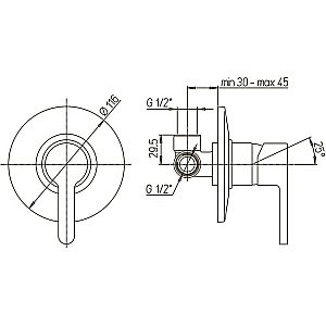 Смеситель для душа PAINI Arena 92CR6902SFTLMKM хром купить в интернет-магазине сантехники Sanbest