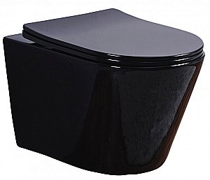 Унитаз подвесной Esbano CLAVEL ESUPCLAVB безободковый, с крышкой микролифт, черный купить в интернет-магазине Sanbest