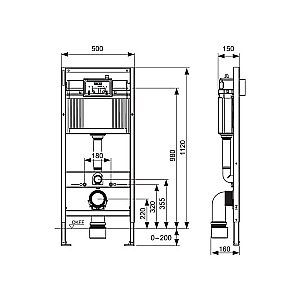 Инсталляция для унитаза TECE Base K440407 кнопка TECEnow черная матовая купить в интернет-магазине сантехники Sanbest