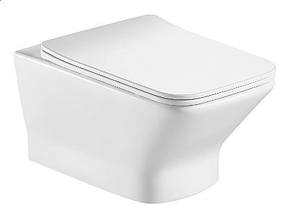 Унитаз подвесной Hansmann keramik KVADRO УНИ0003 безободковый, с крышкой микролифт купить в интернет-магазине Sanbest