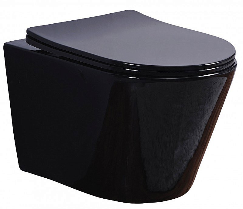 Унитаз подвесной Esbano CLAVEL ESUPCLAVB безободковый, с крышкой микролифт, черный купить в интернет-магазине Sanbest