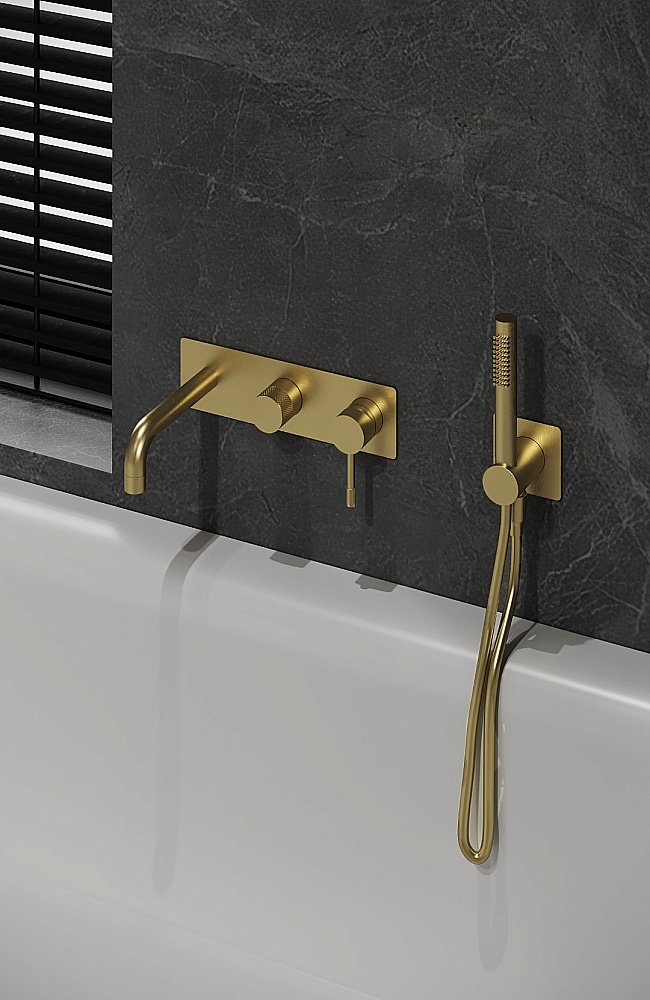 Смеситель для ванны Boheme Uno 464-3-MG золото матовое купить в интернет-магазине сантехники Sanbest