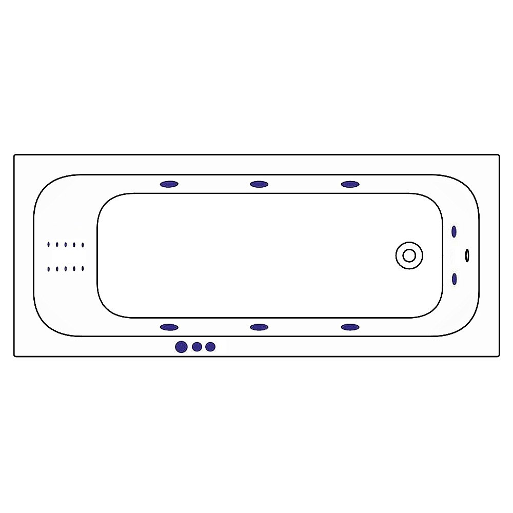 Гидромассажная ванна WhiteCross Vibe 170x70 SMART NANO белая/золото купить в интернет-магазине Sanbest