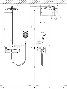 Душевая система Hansgrohe Raindance E Showerpipe 360 1jet EcoSmart 27286400 купить в интернет-магазине сантехники Sanbest