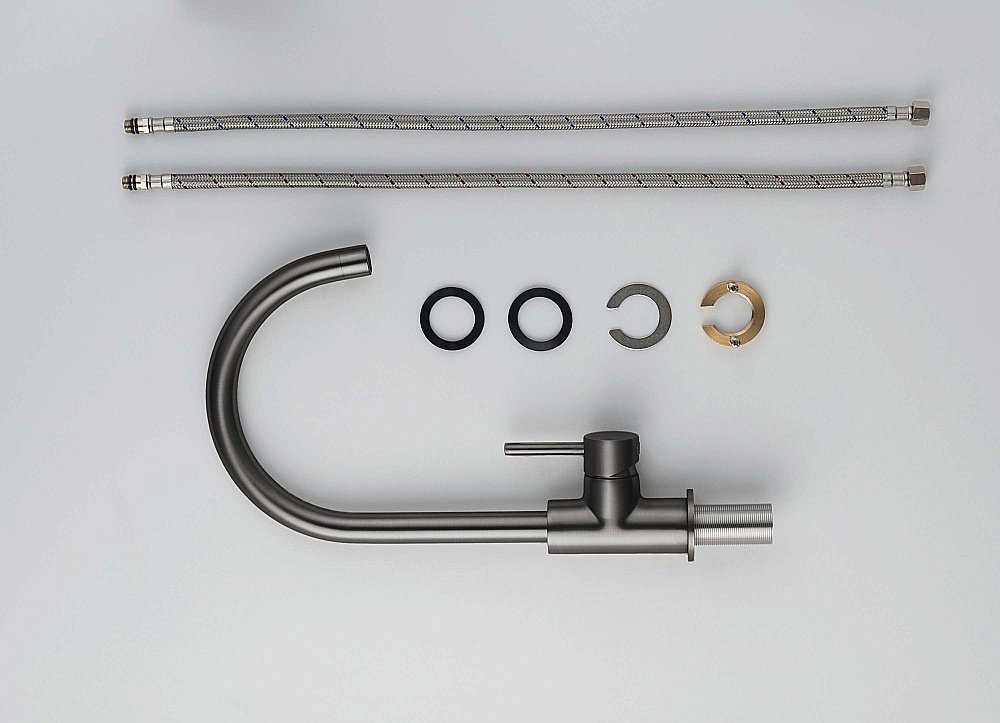 Смеситель для кухни Aquatek Европа AQ1382BGM оружейная сталь купить в интернет-магазине сантехники Sanbest