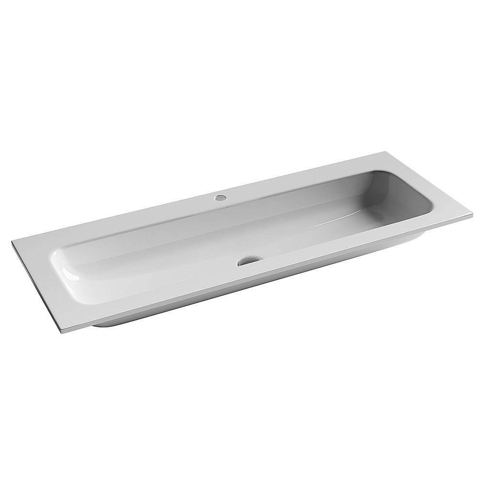 Тумба с раковиной Sancos Velta 120 VL120WG+CN7017 теплый серый матовая/раковина белая, с отверстием для ванной в интернет-магазине Sanbest