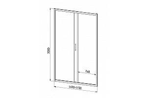 Душевая дверь Royal Bath ACCORD 170 RB HS-C-CH стекло матовое/профиль хром купить в интернет-магазине Sanbest