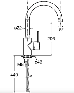 Смеситель для кухни Roca Targa 5A8460C0M купить в интернет-магазине сантехники Sanbest