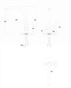 Смеситель для кухни Paulmark Essen Es213001-308 Черный, хром купить в интернет-магазине сантехники Sanbest