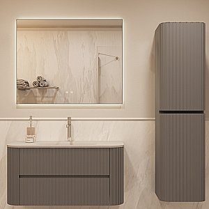 Тумба с раковиной Vincea Alto 100 VMC-4A100MLG/VCB-4A100MW светло-серый матовый для ванной в интернет-магазине Sanbest