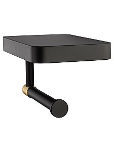 Держатель для туалетной бумаги с полкой WONZON & WOGHAND MAJESTIC WW-9226 черный/золото купить в интернет-магазине сантехники Sanbest