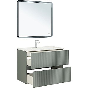 Тумба с раковиной Aquanet Джейн 100 313320 мисти грин для ванной в интернет-магазине Sanbest
