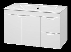 Тумба с раковиной Misty Оптима - 90 П-Опт-01090-011П3Я белая для ванной в интернет-магазине Sanbest