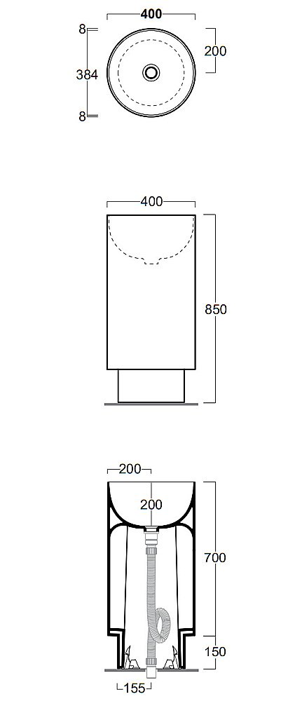 Раковина SIMAS Po-mo PO08bi 400 купить в интернет-магазине Sanbest