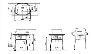 Консоль с раковиной Vitra PLURAL 70 сатин/матовая белая для ванной в интернет-магазине сантехники Sanbest