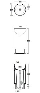 Раковина SIMAS Po-mo PO08bi 400 купить в интернет-магазине Sanbest