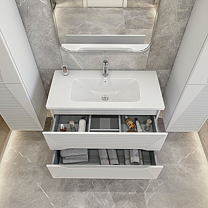 Тумба с раковиной Caprigo Modo-Terza 100 с интегрированной ручкой, бланж для ванной в интернет-магазине Sanbest