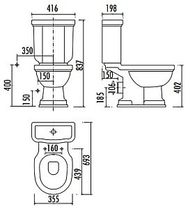 Унитаз напольный CREAVIT KLASIK KL310-11 белый, с бачком купить в интернет-магазине Sanbest