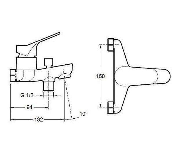 Смеситель для ванны Jacob Delafon BRIVE E75766-CP купить в интернет-магазине сантехники Sanbest