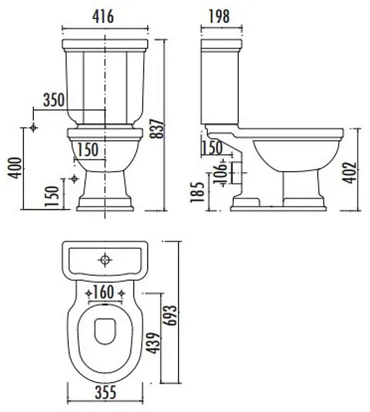Унитаз напольный CREAVIT KLASIK KL310-11 белый, с бачком купить в интернет-магазине Sanbest