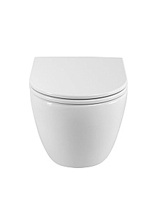 Унитаз подвесной BelBagno Compatto BB003CH-TOR/SC белый, безободковый, с крышкой микролифт, слив-торнадо купить в интернет-магазине Sanbest