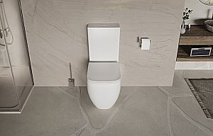 Унитаз-компакт Vincea Bien VT2-51T белый, с крышкой микролифт, с бачком, безободковый, слив-торнадо купить в интернет-магазине Sanbest