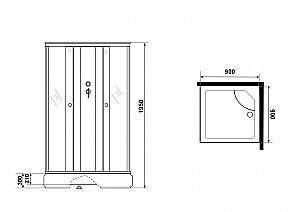 Душевая кабина Niagara Eco E90/26Q/TN/BK 90х90 купить в интернет-магазине Sanbest