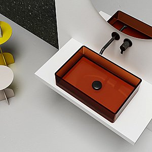 Раковина накладная прозрачная ABBER Kristall AT2803Opal коричневая купить в интернет-магазине Sanbest