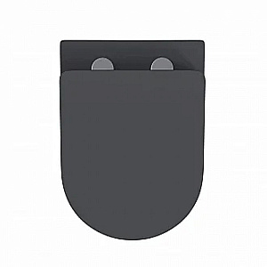 Унитаз подвесной BAS ROUND DARK GREY безободковый, с крышкой микролифт, темно-серый купить в интернет-магазине Sanbest