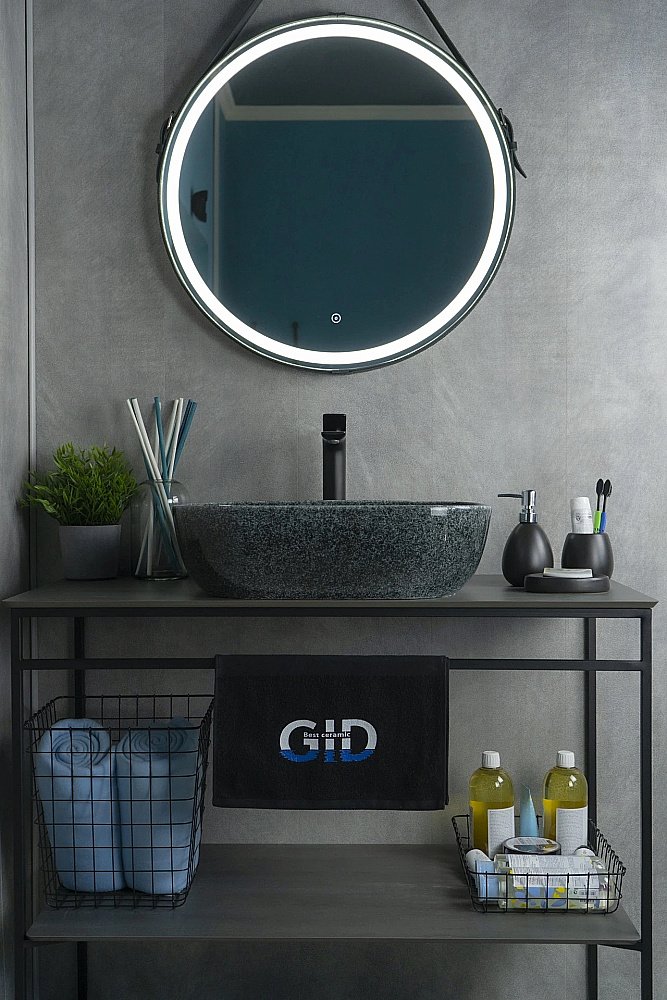 Раковина накладная Gid 50 Mnc338 54431 серая купить в интернет-магазине Sanbest