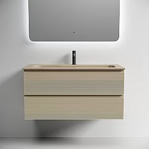 Тумба с раковиной Sancos FOLK FL100CP/CN7013MC 100 капучино для ванной в интернет-магазине Sanbest