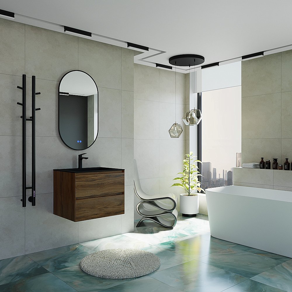 Полотенцесушитель электрический Vincea VTD-1D2BE черный купить в интернет-магазине сантехники Sanbest