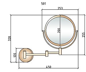 Зеркало косметическое настенное Boheme Brillante 505 купить в интернет-магазине сантехники Sanbest